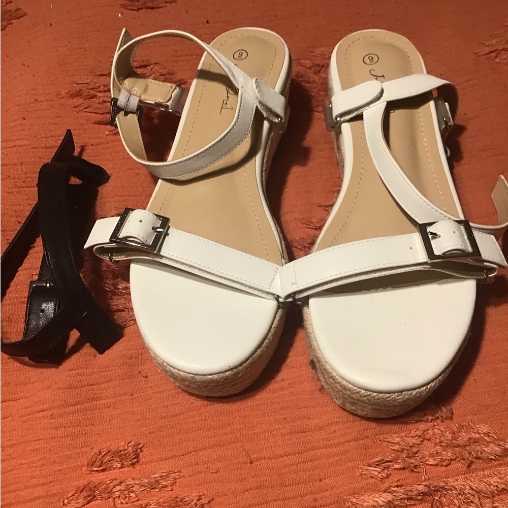 White Minimalist Sandals with Ankle Strap